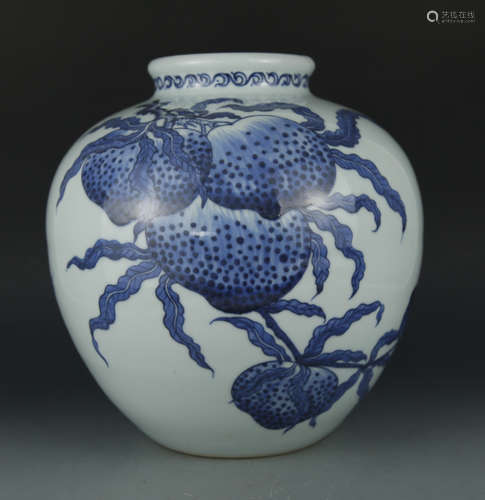 Blue and white porcelain pot Qing period