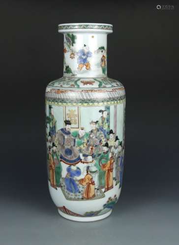 Famille verte Chinese porcelain vase with mark Kangxi
