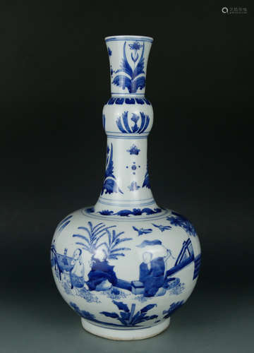 Blue and white porcelain vase early Qing period