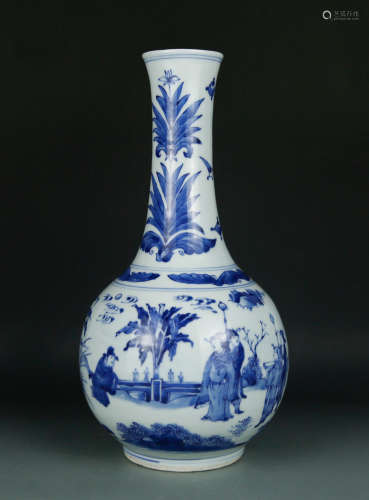 Blue and white porcelain vase Qing period