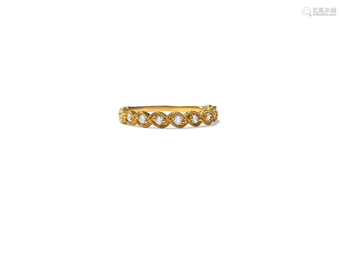 Yellow Gold, G color Diamond wedding band