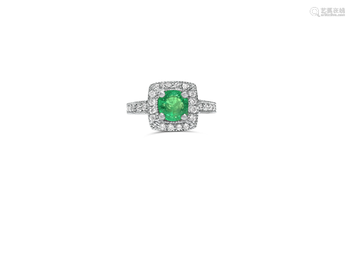 2.10 carat Emerald & Diamond Ring in 14K Gold.