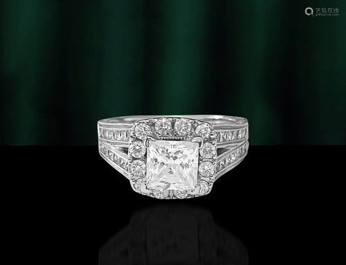 1.25ct Diamond Engagement Ring in 14k White Gold.