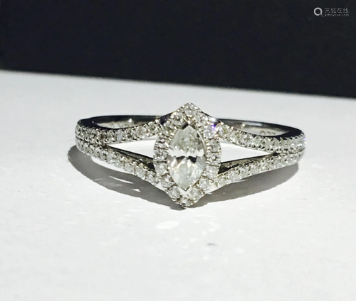 14K white gold, 0.48 carat Diamond Engagement Ring