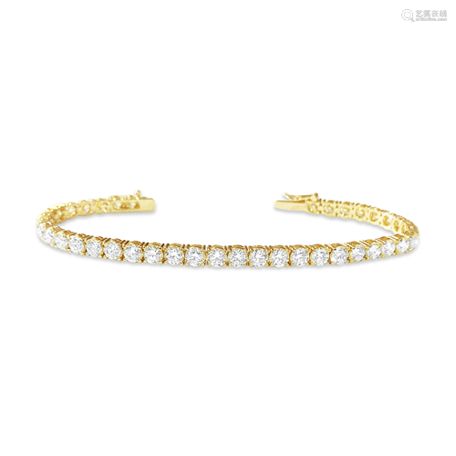 9.20 Carat Diamond Tennis Bracelet 14k Gold