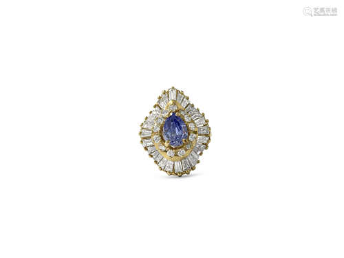 Vintage 14K Yellow Gold 3.00ct Diamond Tanzanite