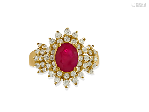 Certified 2.00 Carat Natural Burma Ruby Diamond Ring