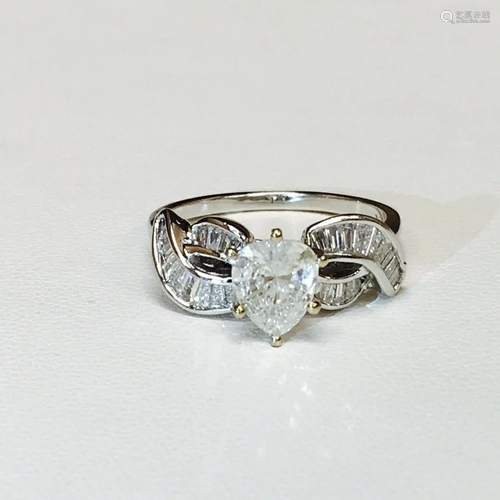 14k White Gold And 1.20 Carat Diamond Engagement Ring