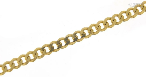 9ct gold curb link necklace, 50cm in len...