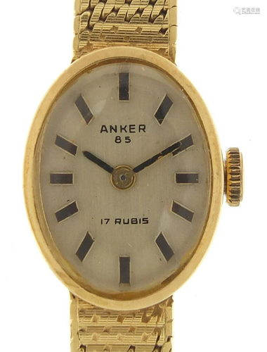 Anker 85, ladies 14ct gold manual wind w...