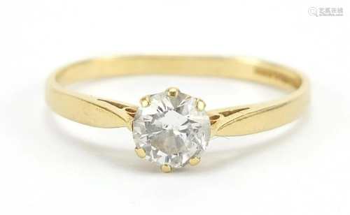 18ct gold diamond solitaire ring approxi...