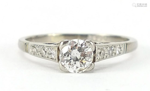 18ct white gold diamond solitaire ring w...