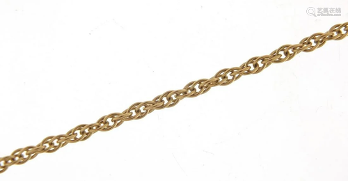 9ct gold multi chain link necklace, 38cm...