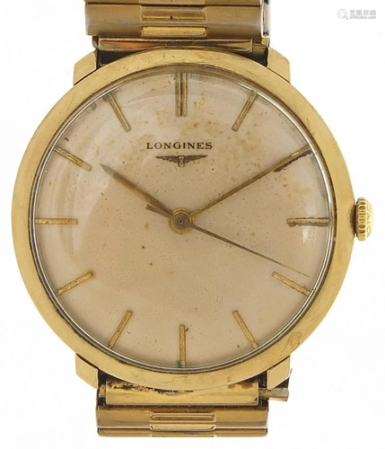 Longines, gentlemen's 9ct gold manual wr...