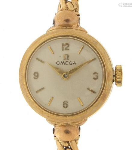 Omega, ladies 9ct gold manual wind wrist...