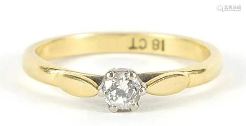 18ct gold diamond solitaire ring, the di...