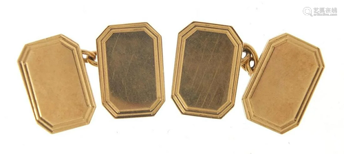 Pair of 9ct gold cufflinks, housed in a ...