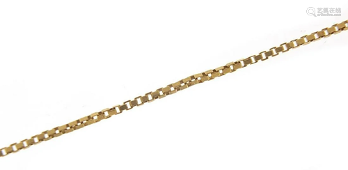 18ct gold box link necklace, 60cm in len...