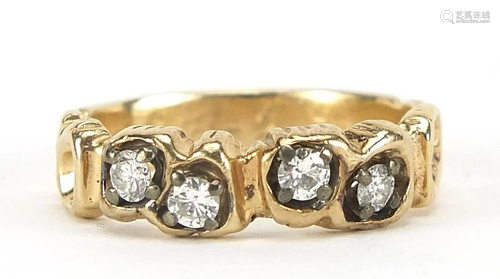 14ct gold diamond half eternity ring, th...