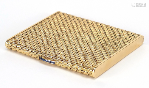 18ct gold basket weave design cigarette ...