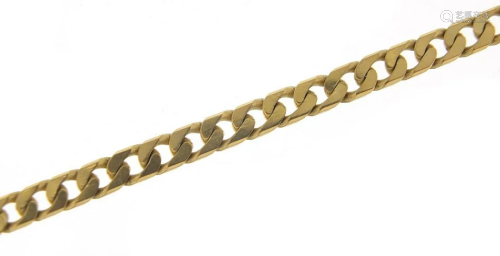 9ct gold curb link necklace, 54cm in len...