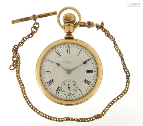 Elgin, gentlemen's gold plated open face...