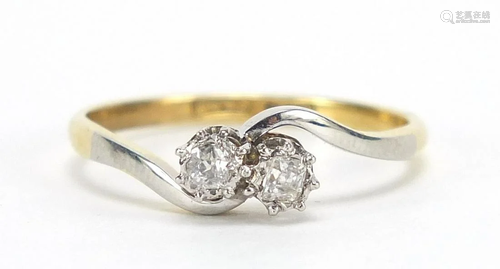 18ct gold and platinum diamond crossover...