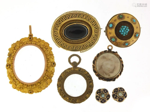 Antique and later jewellery including a ...