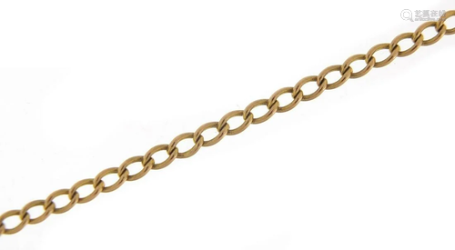 9ct gold curb link necklace, 58cm in len...