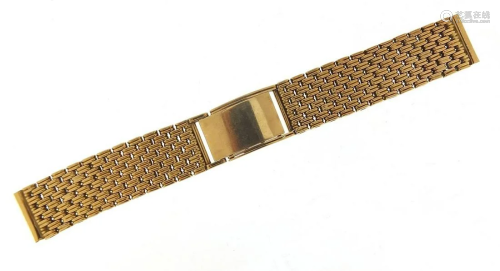 9ct gold watch strap, 15cm in length whe...