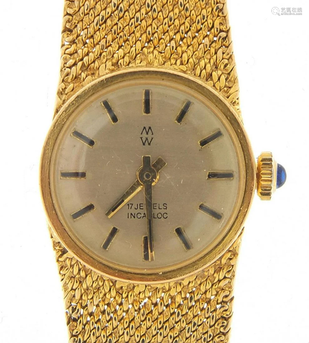 MW, ladies 9ct gold manual wristwatch wi...