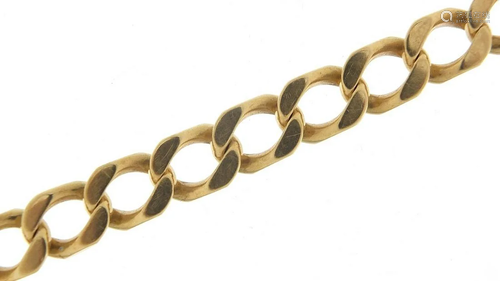 9ct gold curb link bracelet, 20cm in len...