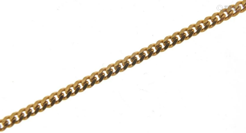 9ct gold curb link necklace, 60cm in len...