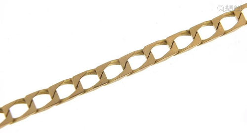 9ct gold curb link necklace, 44cm in len...