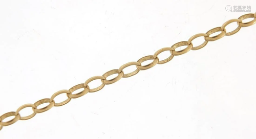 9ct gold Belcher link necklace, 60cm in ...