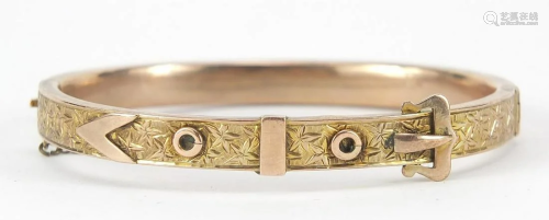 Victorian unmarked gold belt buckle desi...