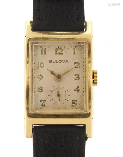 Bulova, 14ct gold gentlemen's wristwatch...