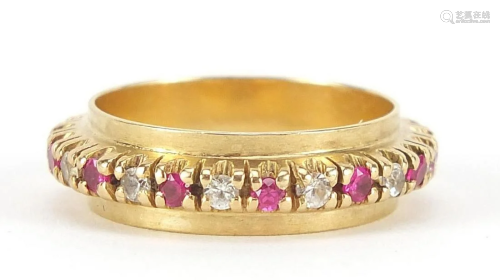 18ct gold pink and white sapphire eterni...