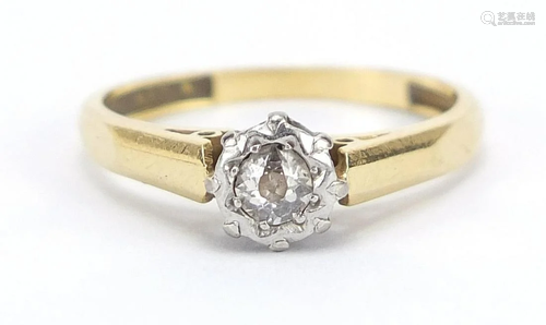 18ct gold and platinum diamond solitaire...