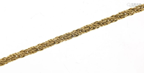 9ct gold rope twist necklace, 83cm in le...