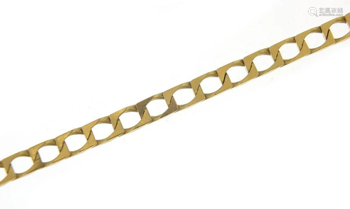 9ct gold curb link necklace, 44cm in len...