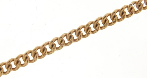 Victorian 9ct rose gold watch chain with...