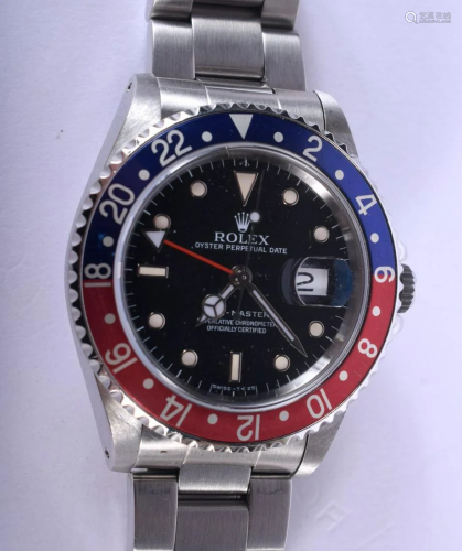 A GOOD ROLEX GMT MASTER PEPSI DIAL STAINLESS STEEL