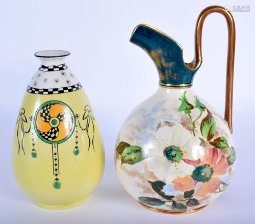 A DOULTON BURSLEM JUG together with an Art Deco Shelley