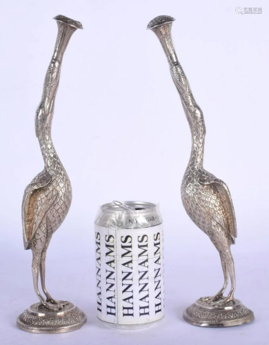 A RARE PAIR OF 19TH CENTURY INDIAN SILVER ROSEWATER