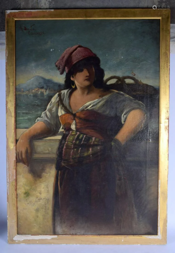 Italian School (19th Century) Gypsy Girl, Oil on