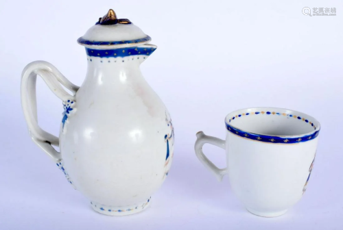 AN 18TH CENTURY CHINESE EXPORT SPARROWBEAK JUG AND