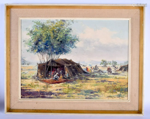European School (C1970) Oil on canvas, Camping. Image