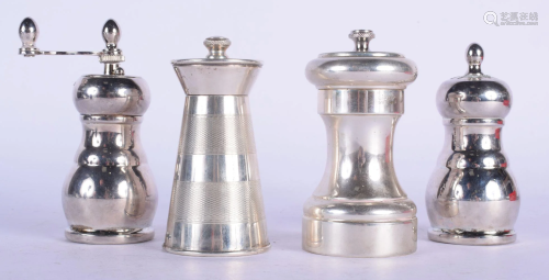 A CARTIER SILVER PEPPER POT together with an English