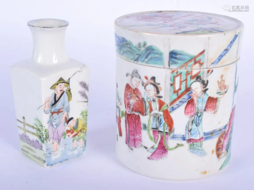 AN 18TH/19TH CENTURY CHINESE FAMILLE ROSE JAR AND C…